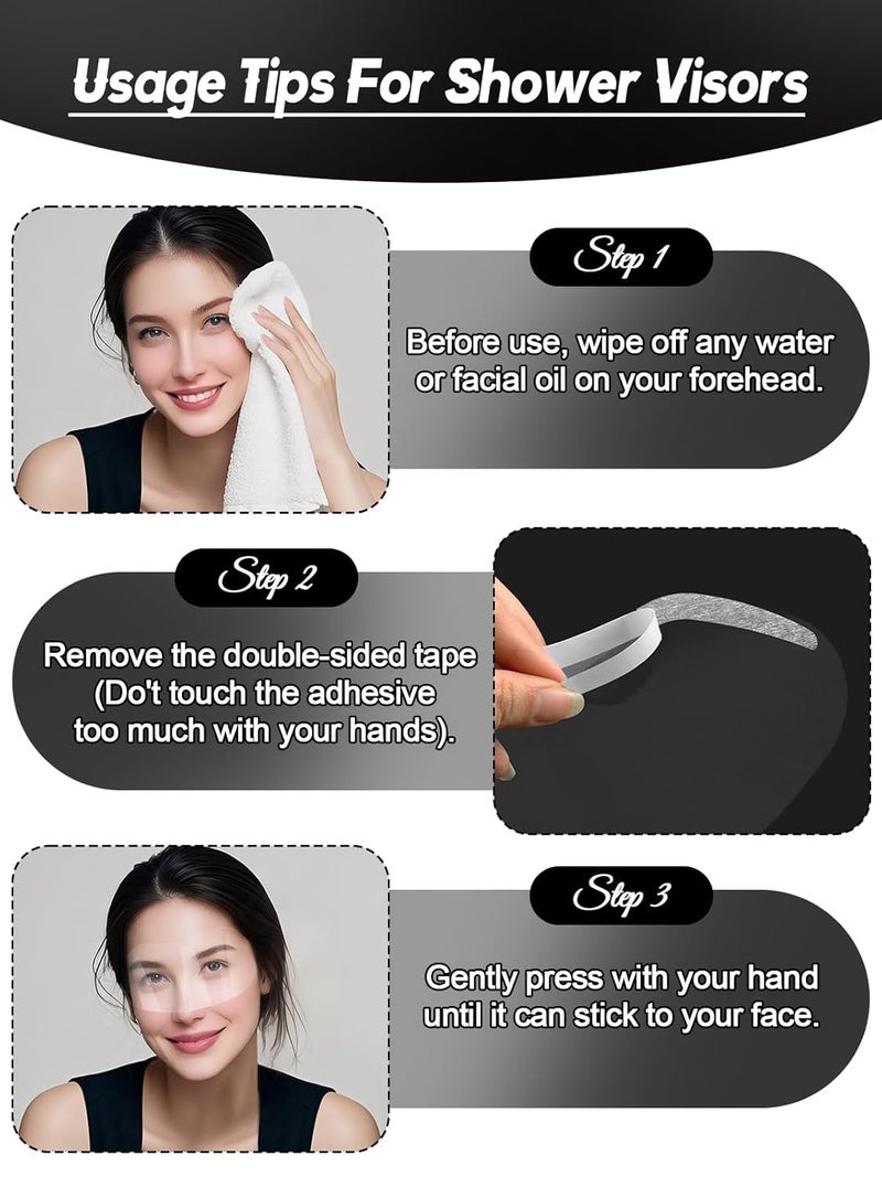 EBANKU 300 Pcs Shower Face Eye Shield Visor, Plastic Shower Shield Visor Eye Protector Makeup Protective Eyebrow Shower Visors for Adults Showering Haircut Hairspray - Image 4